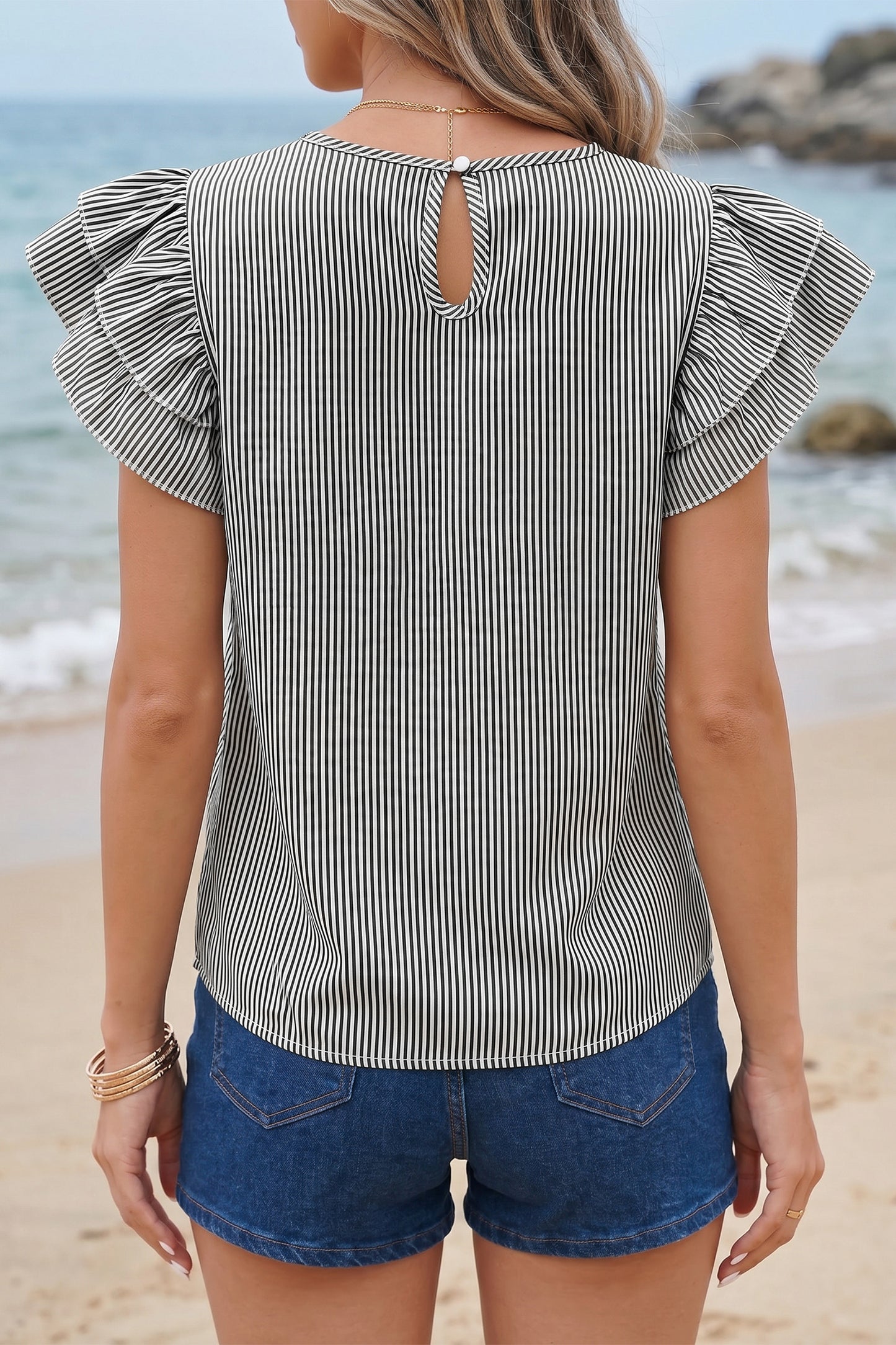 Southern Stripe Ruffle Top - PRE ORDER