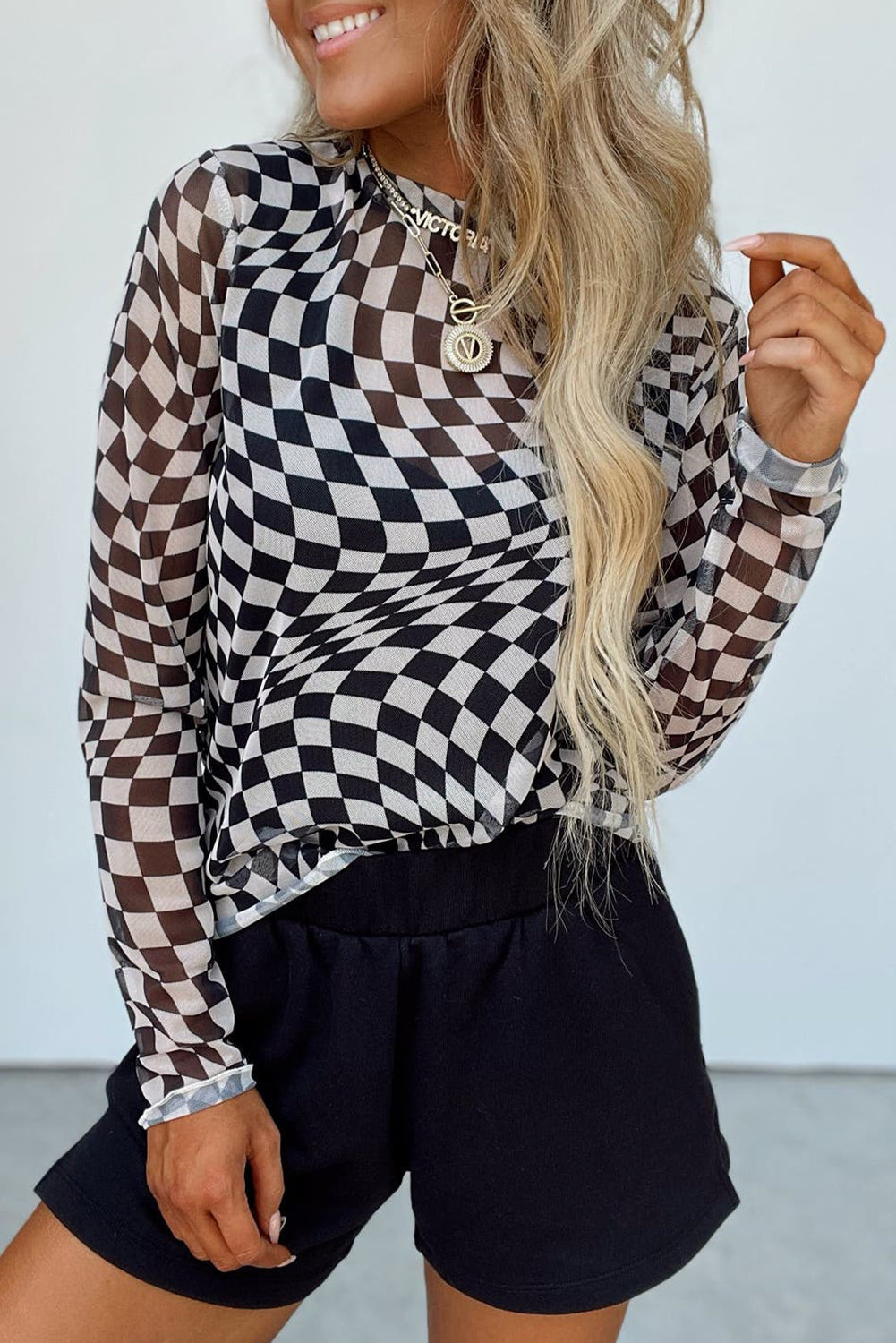 Monochrome Magic Mesh Top