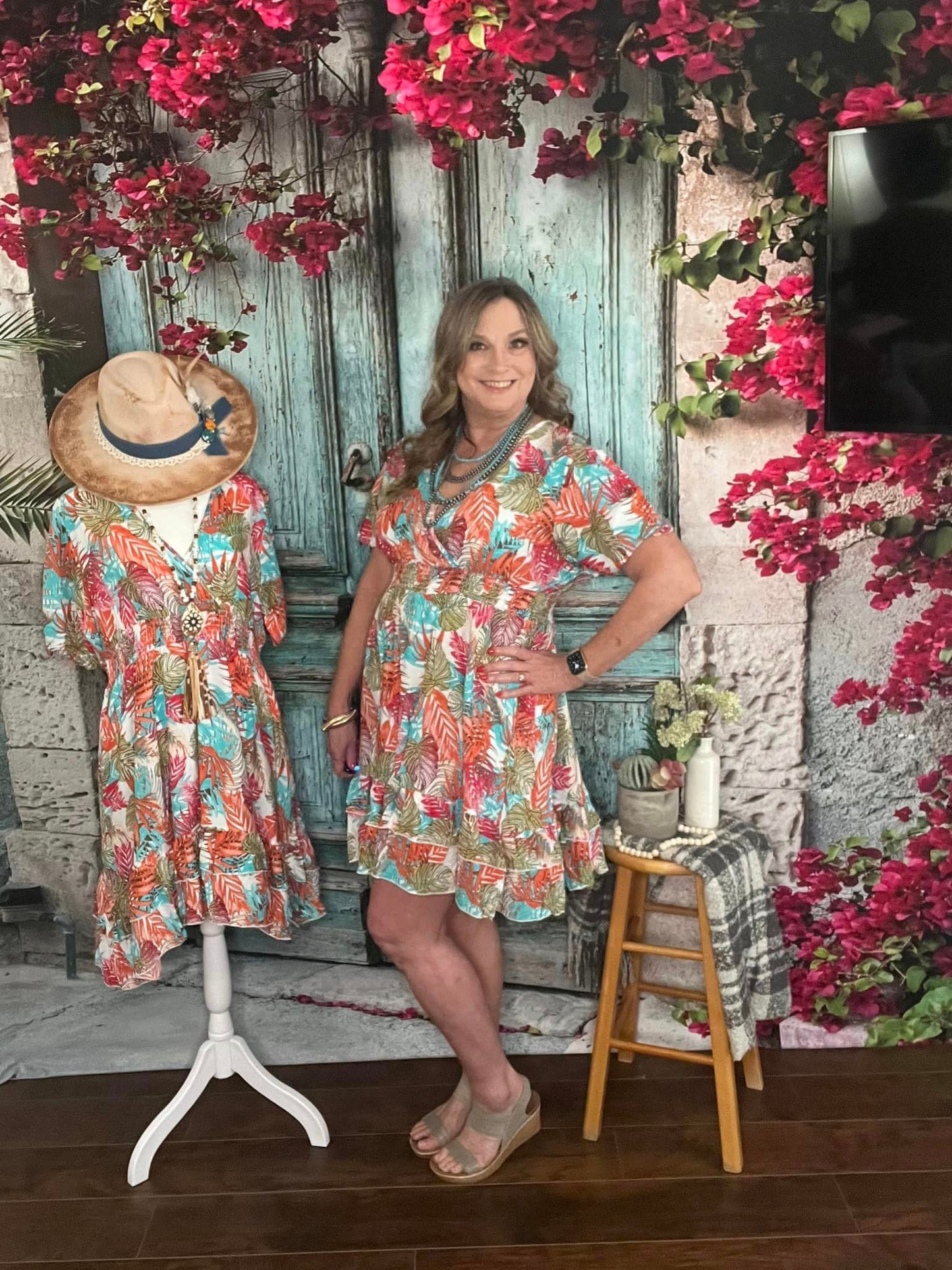 Tropical Print Dress