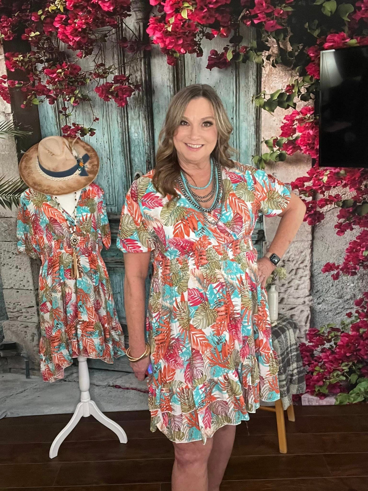 Tropical Print Dress