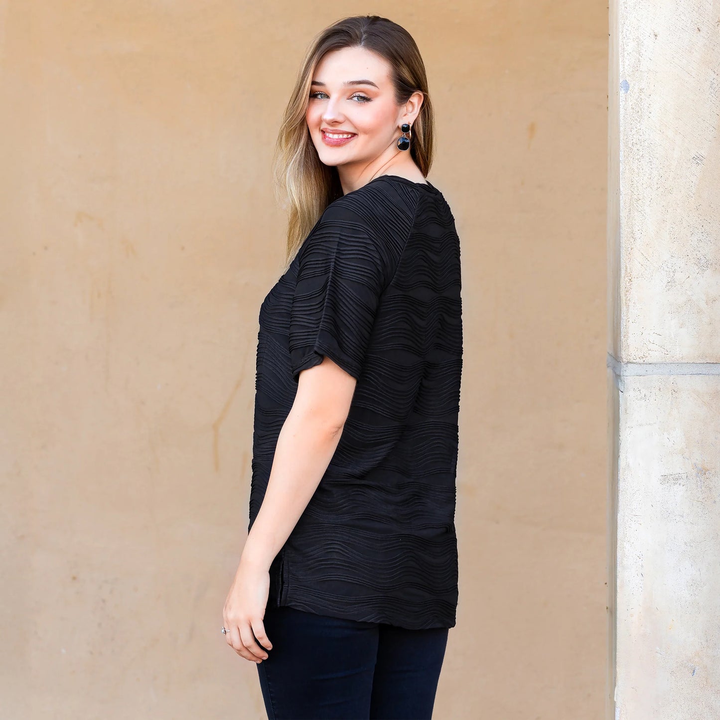 Waves of Style top in Black