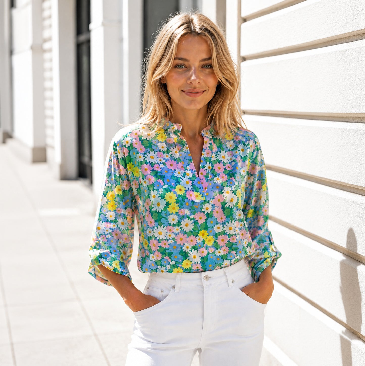 Blue Skies & Blooms Blouse