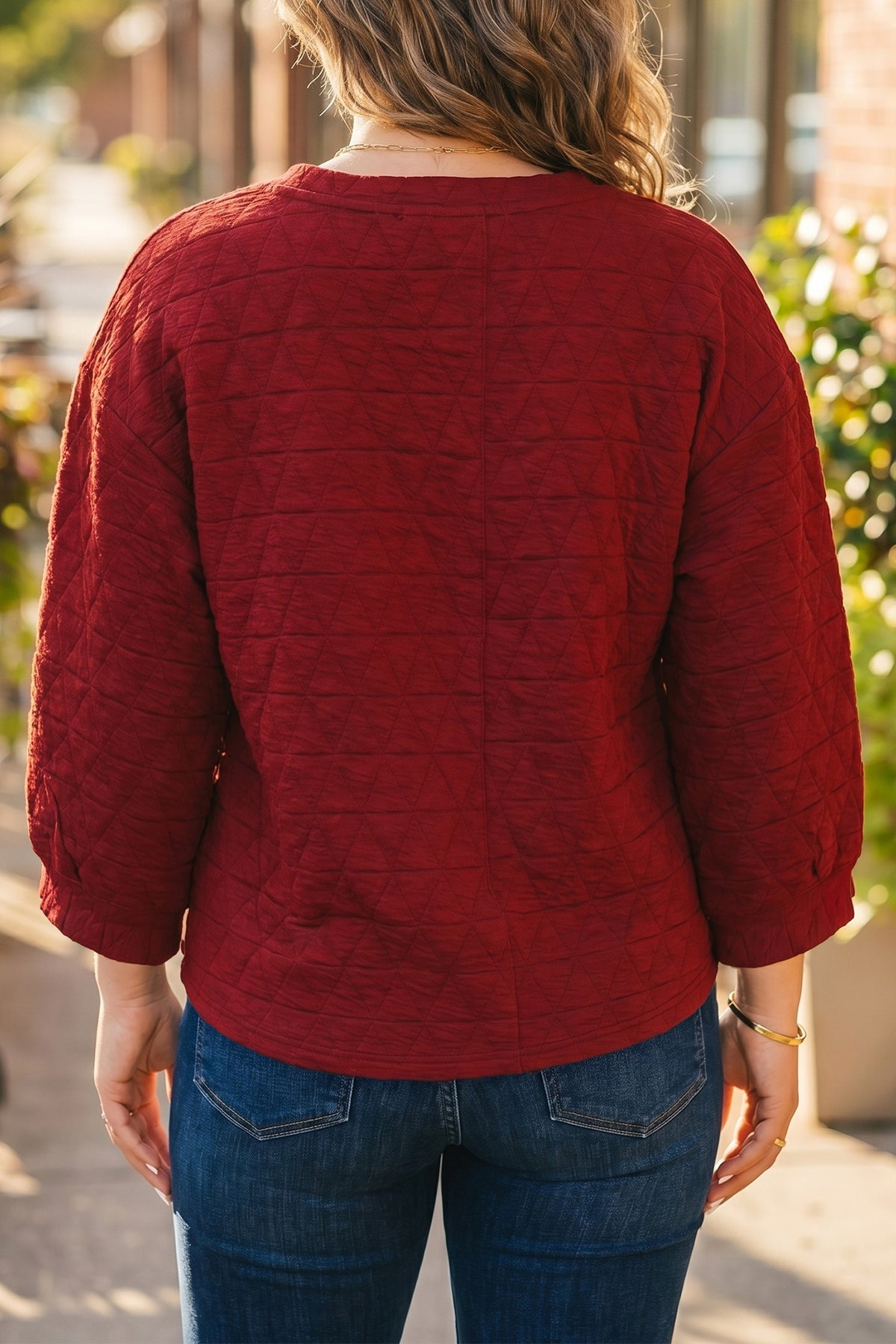 Burgundy Charm Quilted Top - PRE ORDER