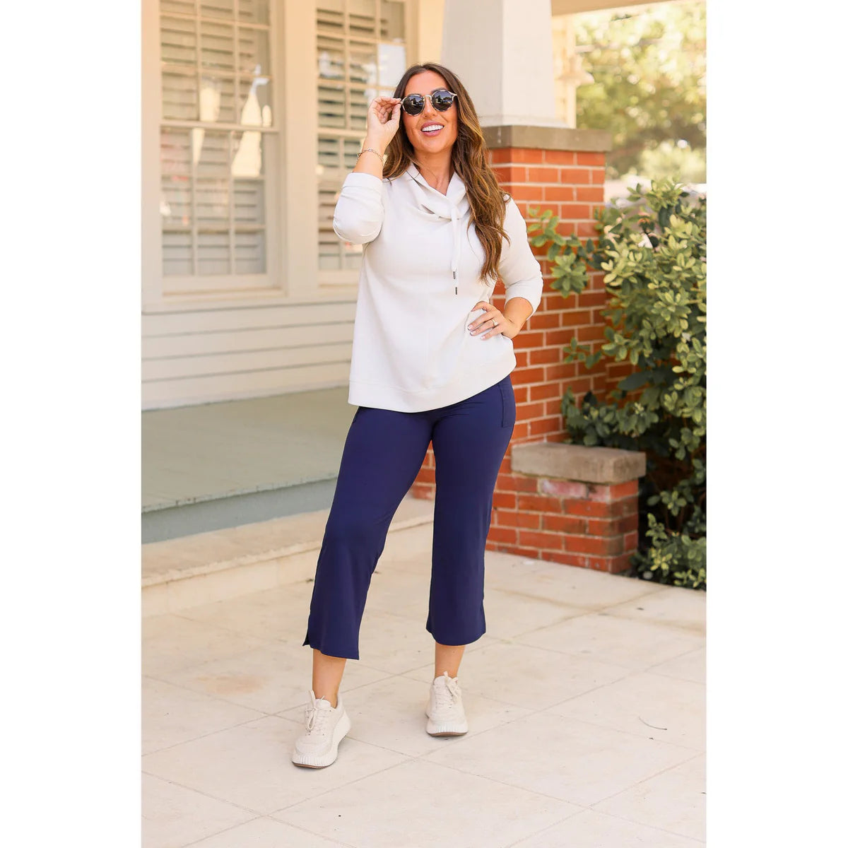 Navy Gaucho Pants
