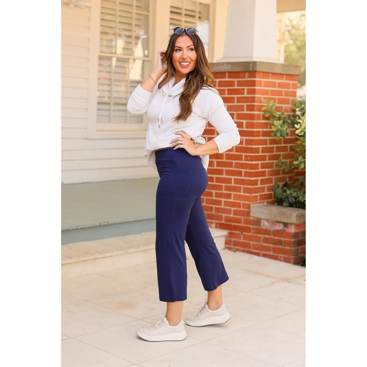 Navy Gaucho Pants