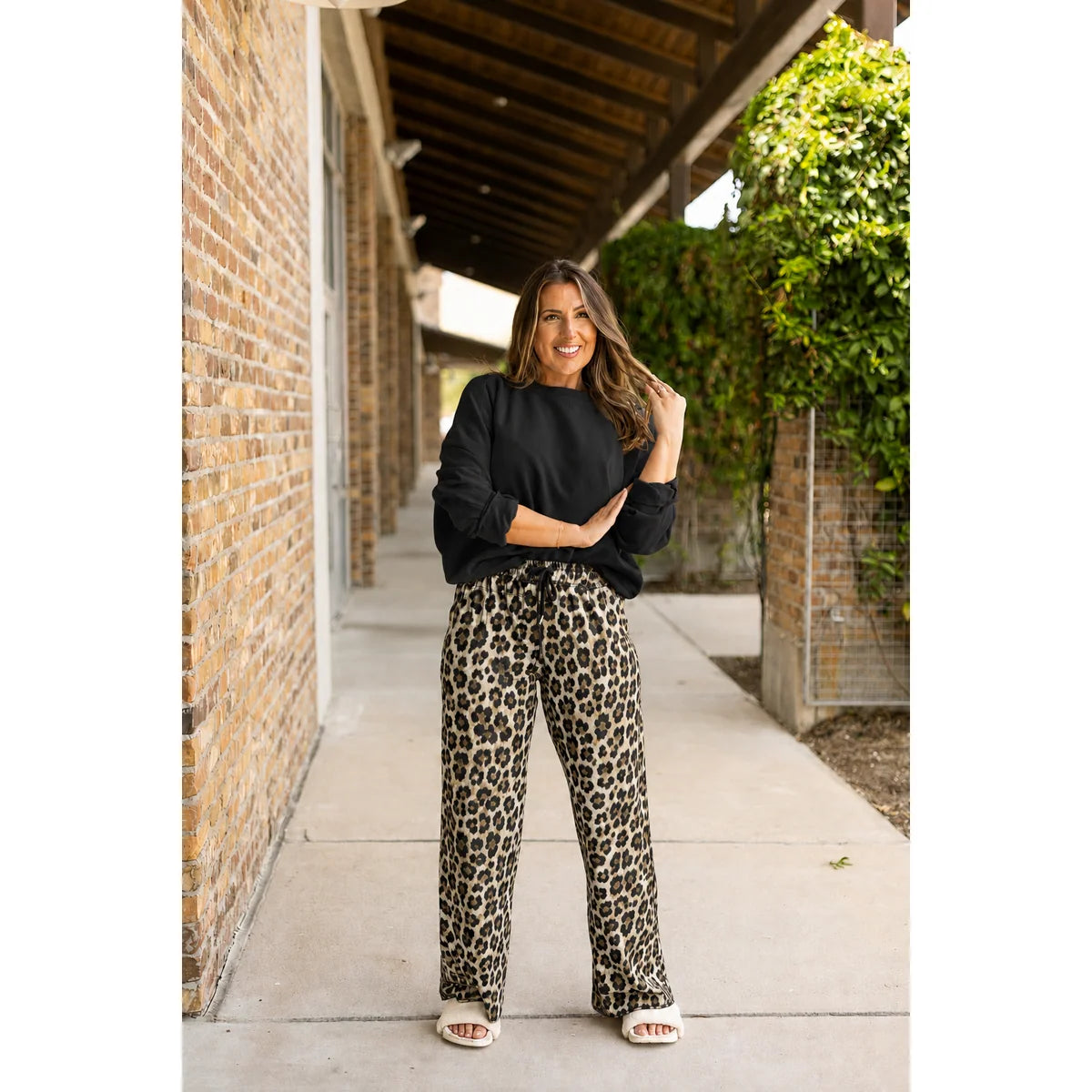The Tricia Leopard Wide Leg Pants - PRE ORDER