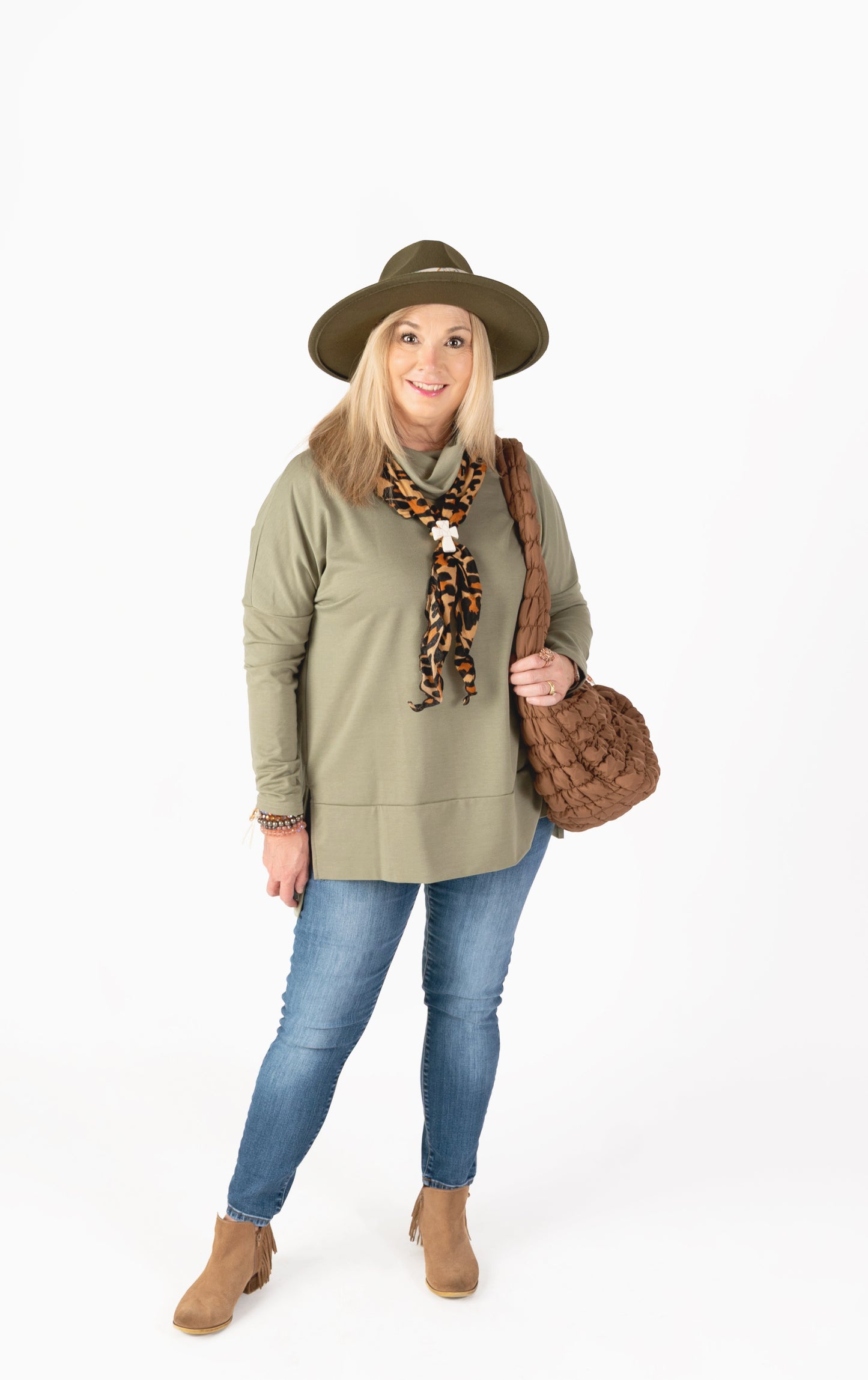 Evergreen Embrace Cowl Top