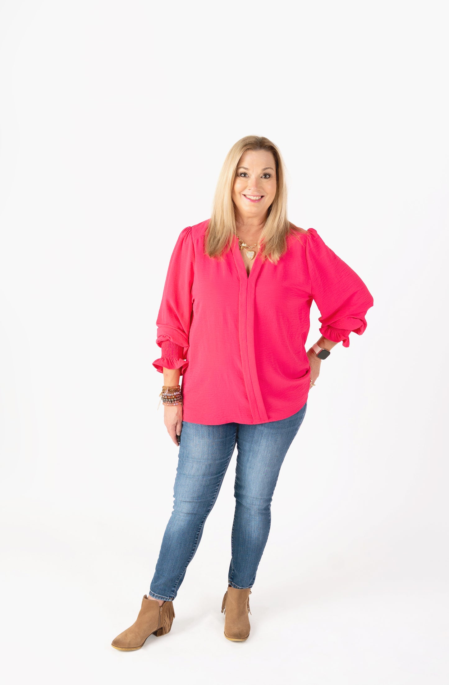 Pink Radiance Ruffle Top