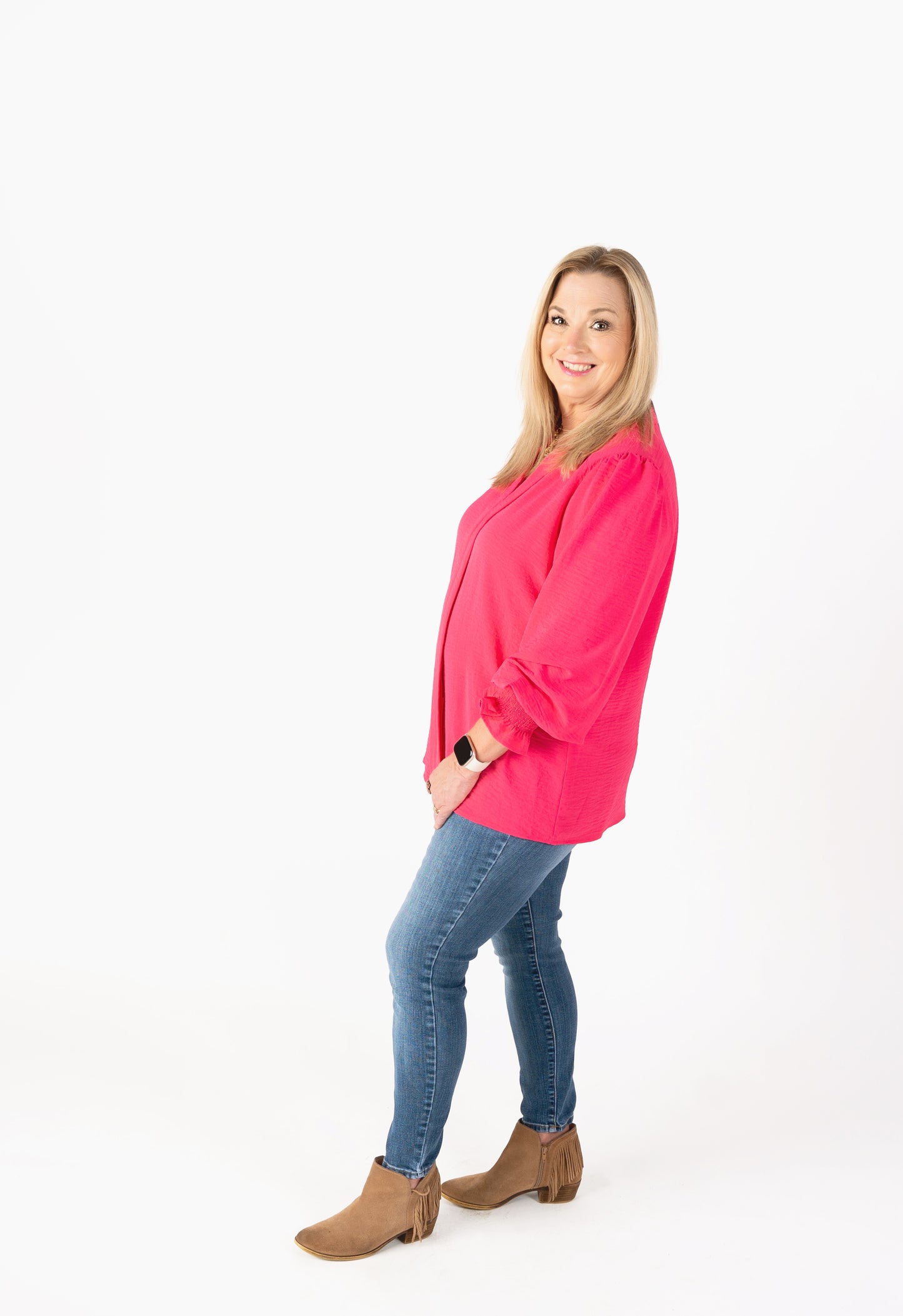 Pink Radiance Ruffle Top