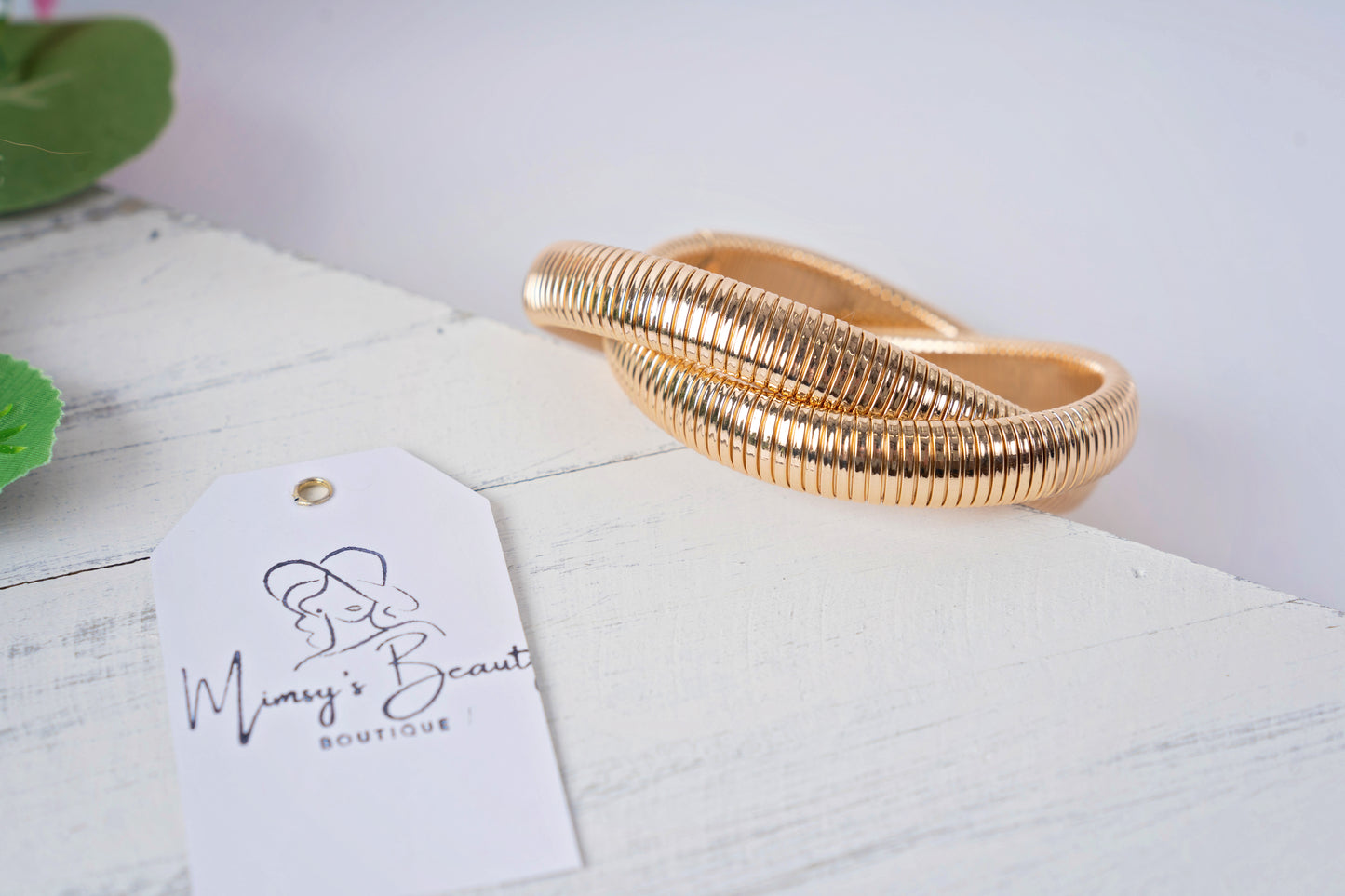 Gold Twist Bangle Bracelet