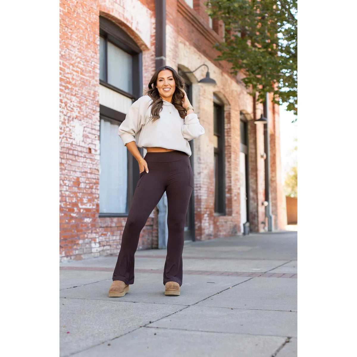 Brown Bootcut Leggings
