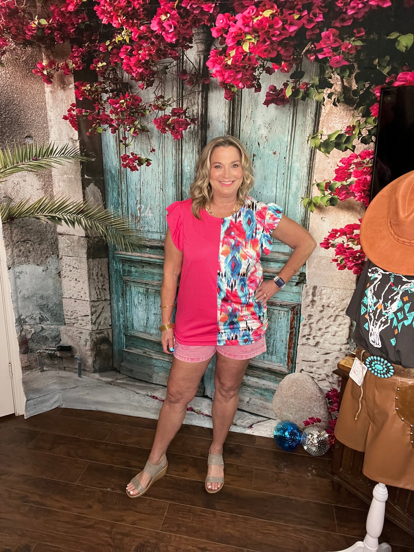 Color Fusion Ruffle Top