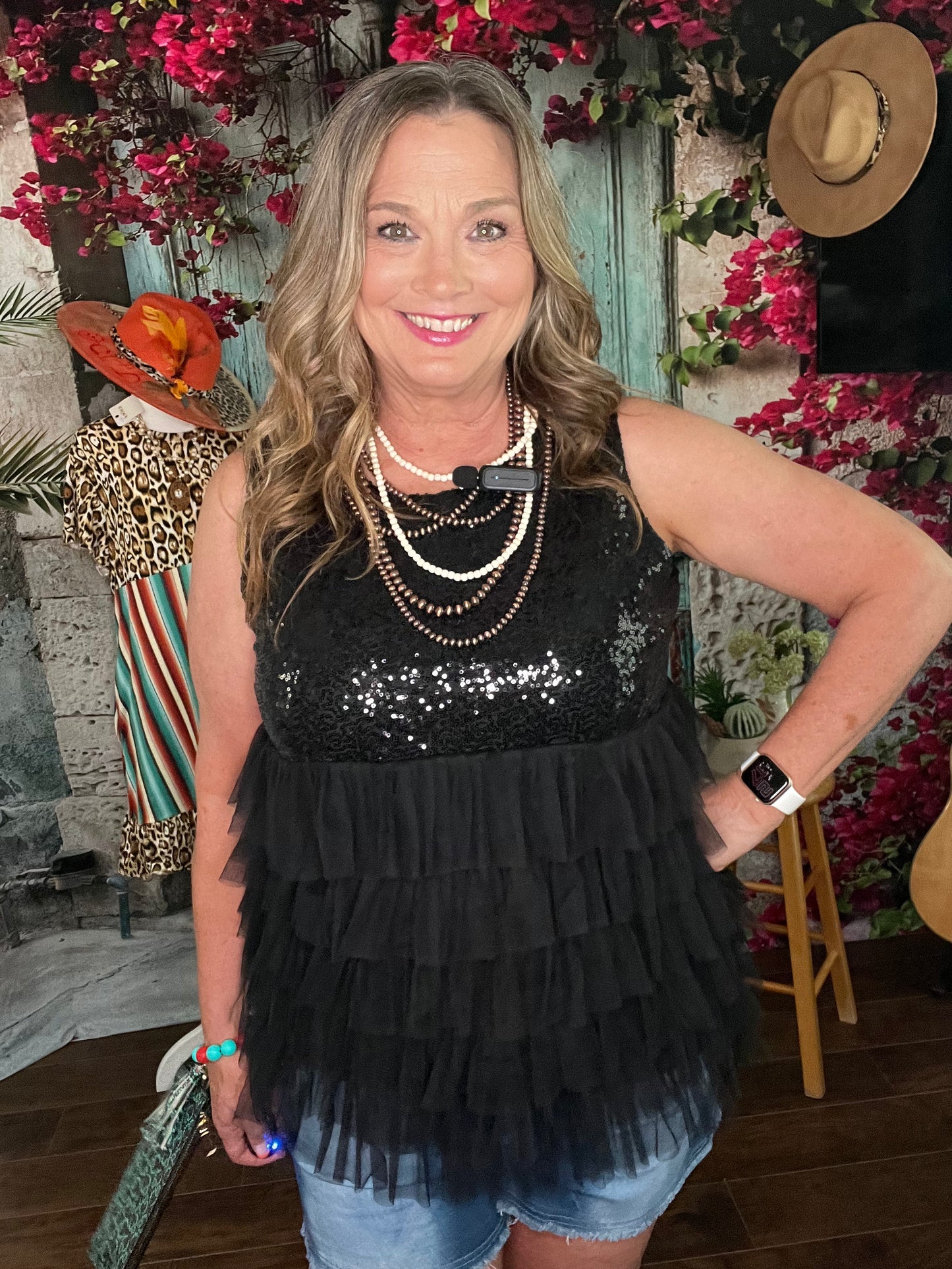 Midnight Tulle Elegance Top