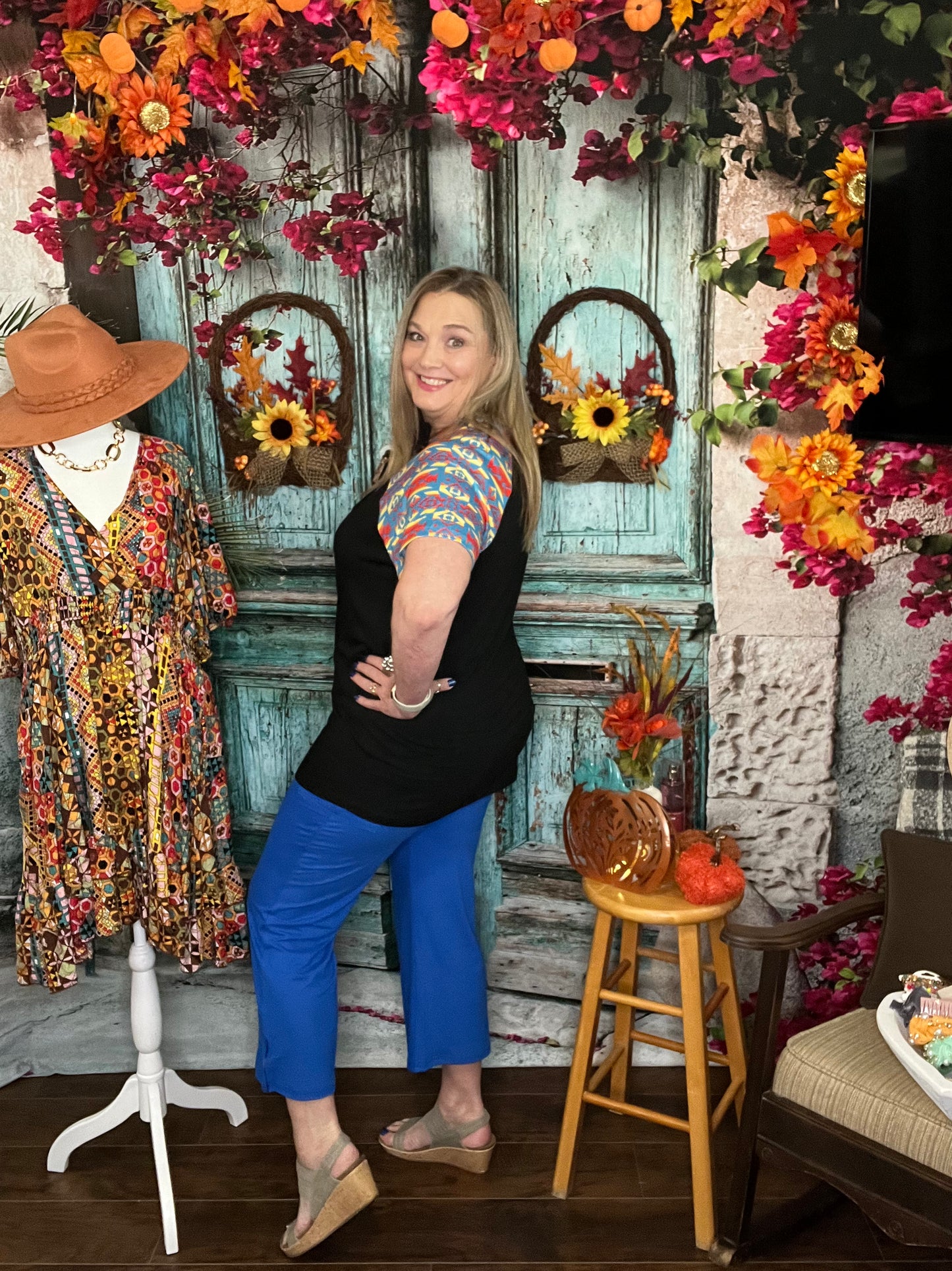 Bright Blue Gaucho Pants