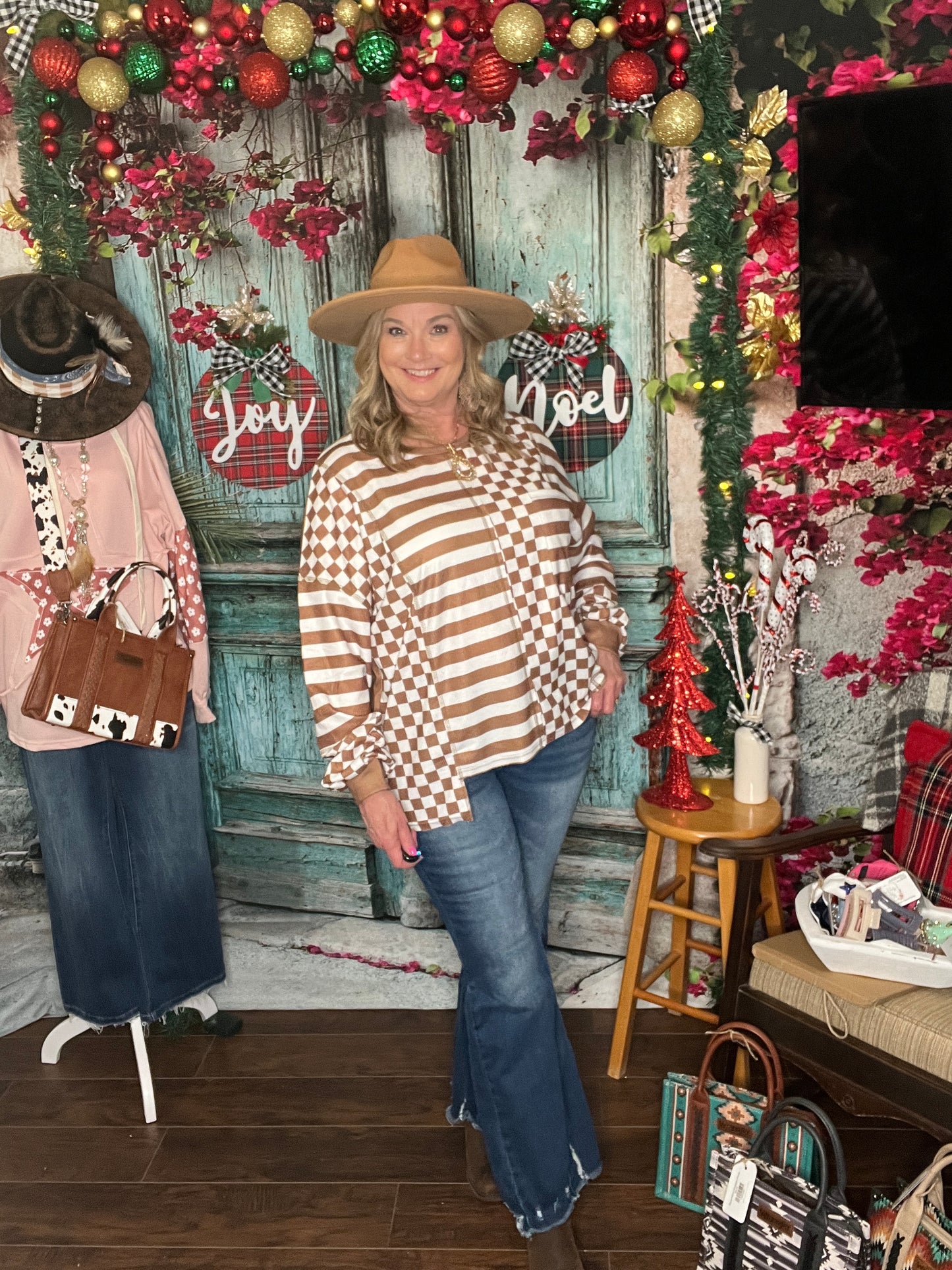 Savannah Check Lantern Sweater