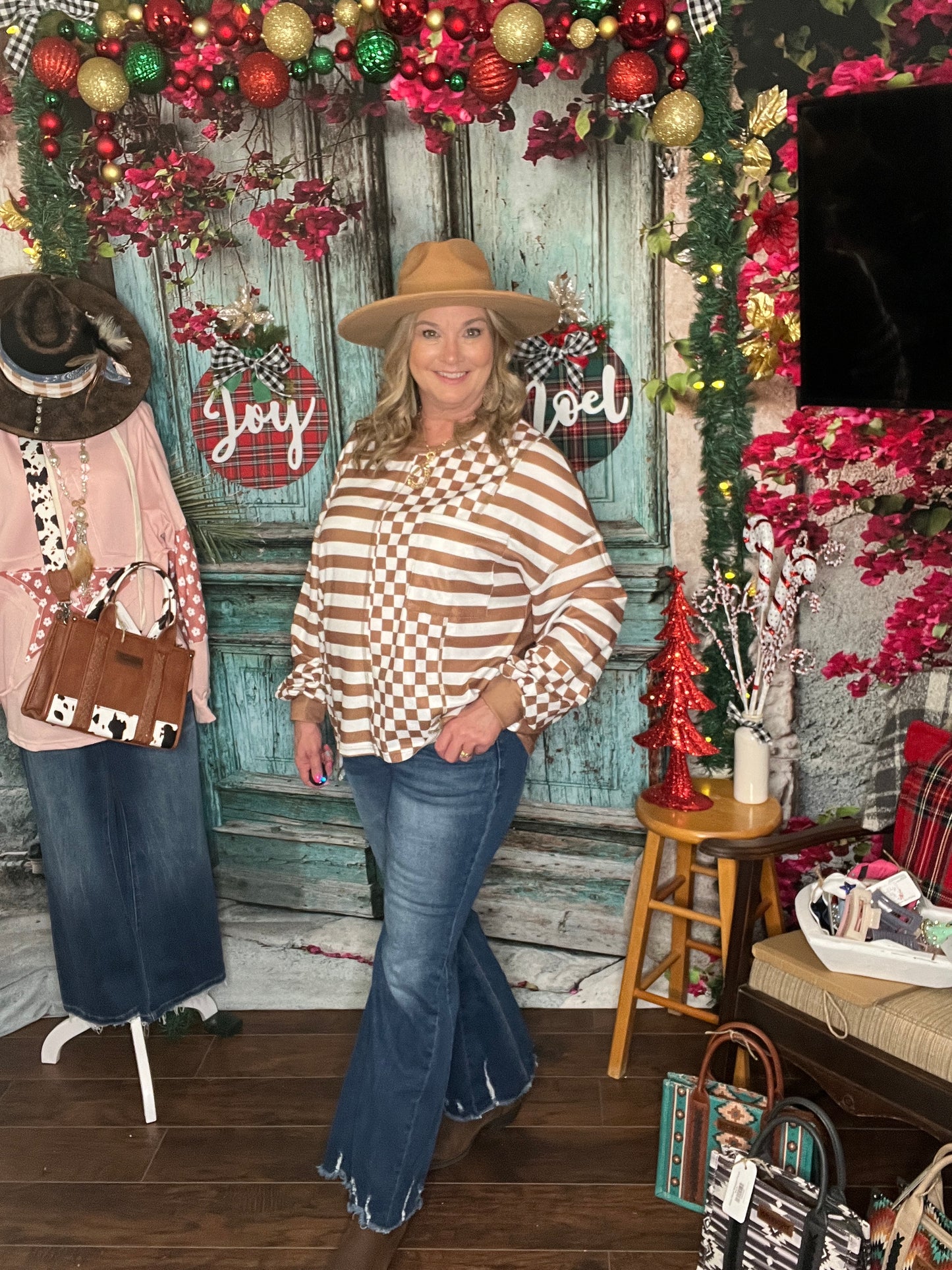 Savannah Check Lantern Sweater