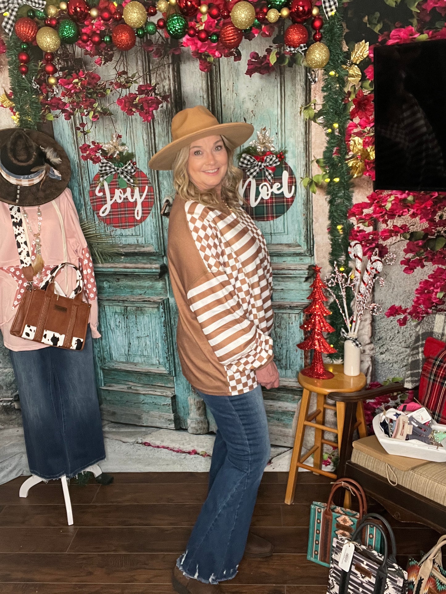 Savannah Check Lantern Sweater