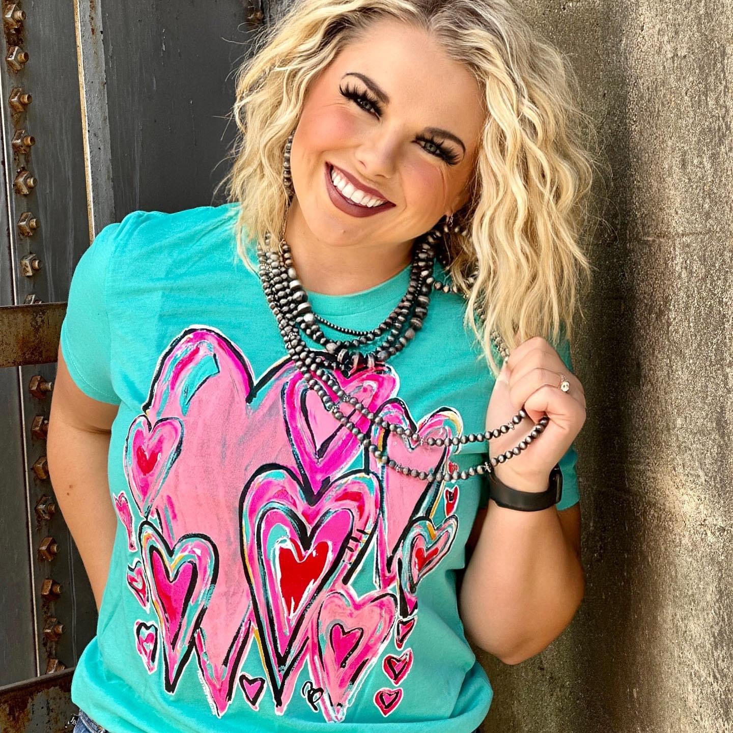 Aqua Heart Graphic Tee