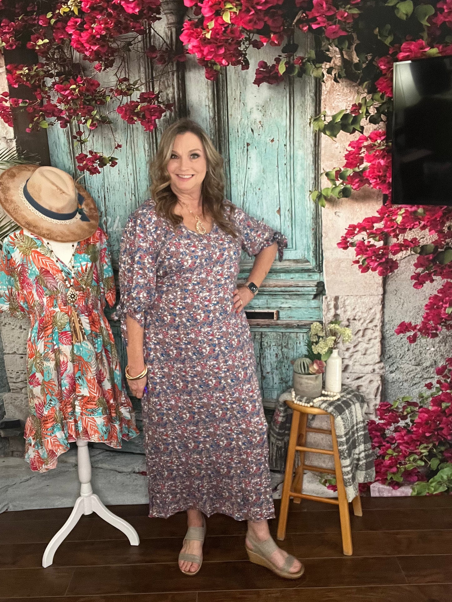 Blue A Line Maxi Dress