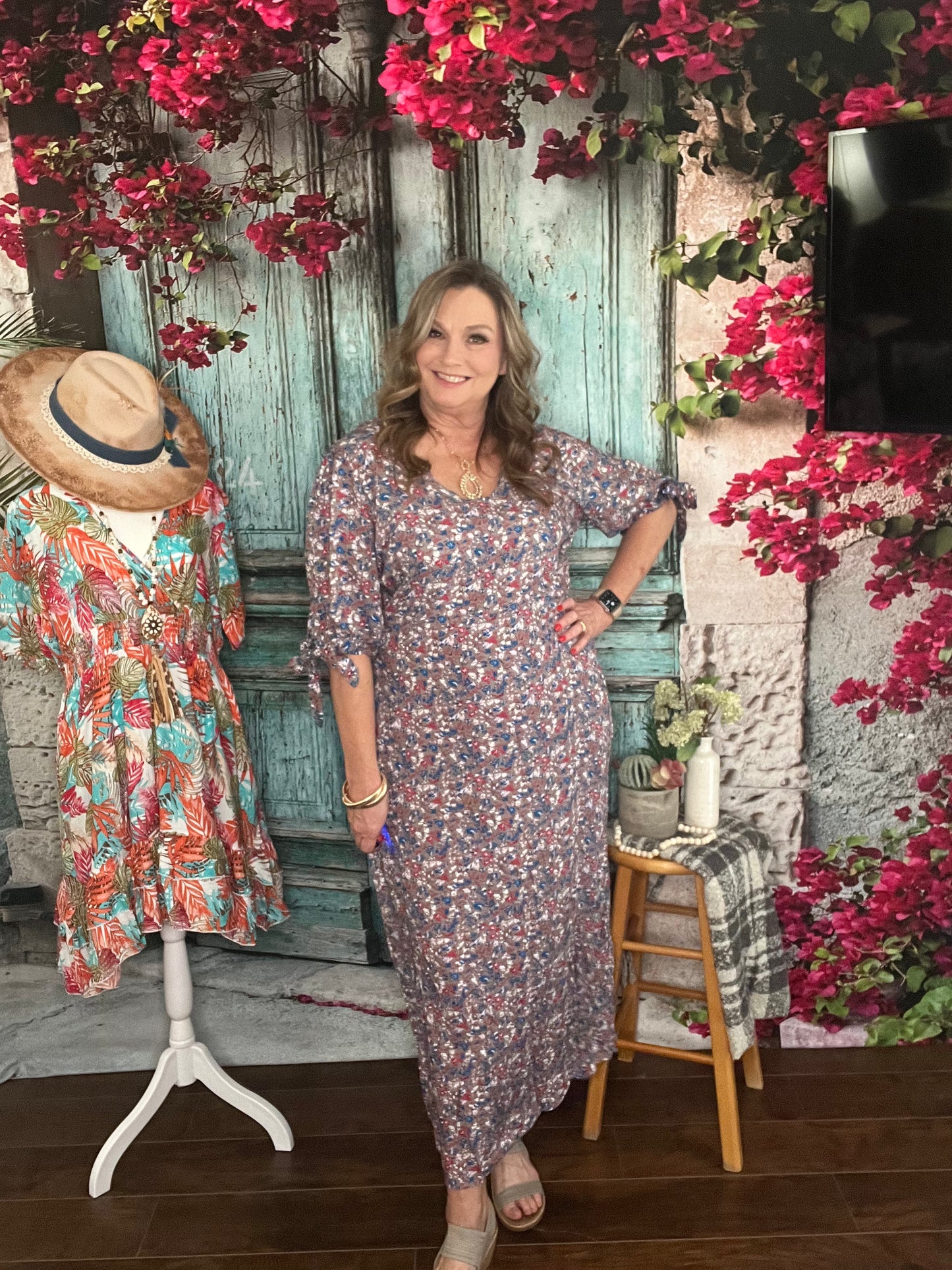 Blue A Line Maxi Dress