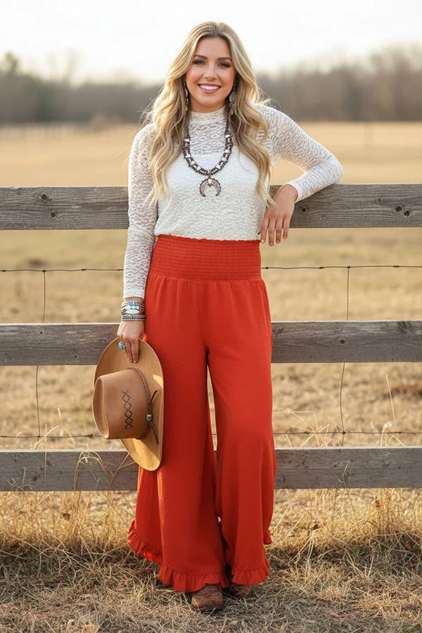 Western Sunrise Ruffle Pants