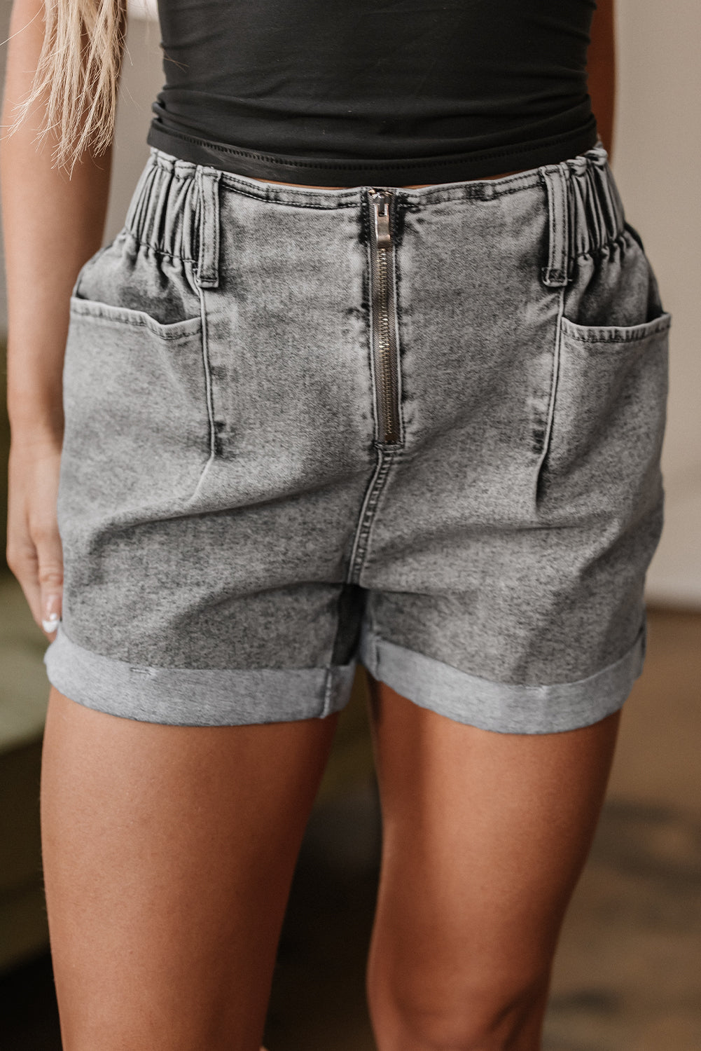 Silver Mist Cuffed Shorts