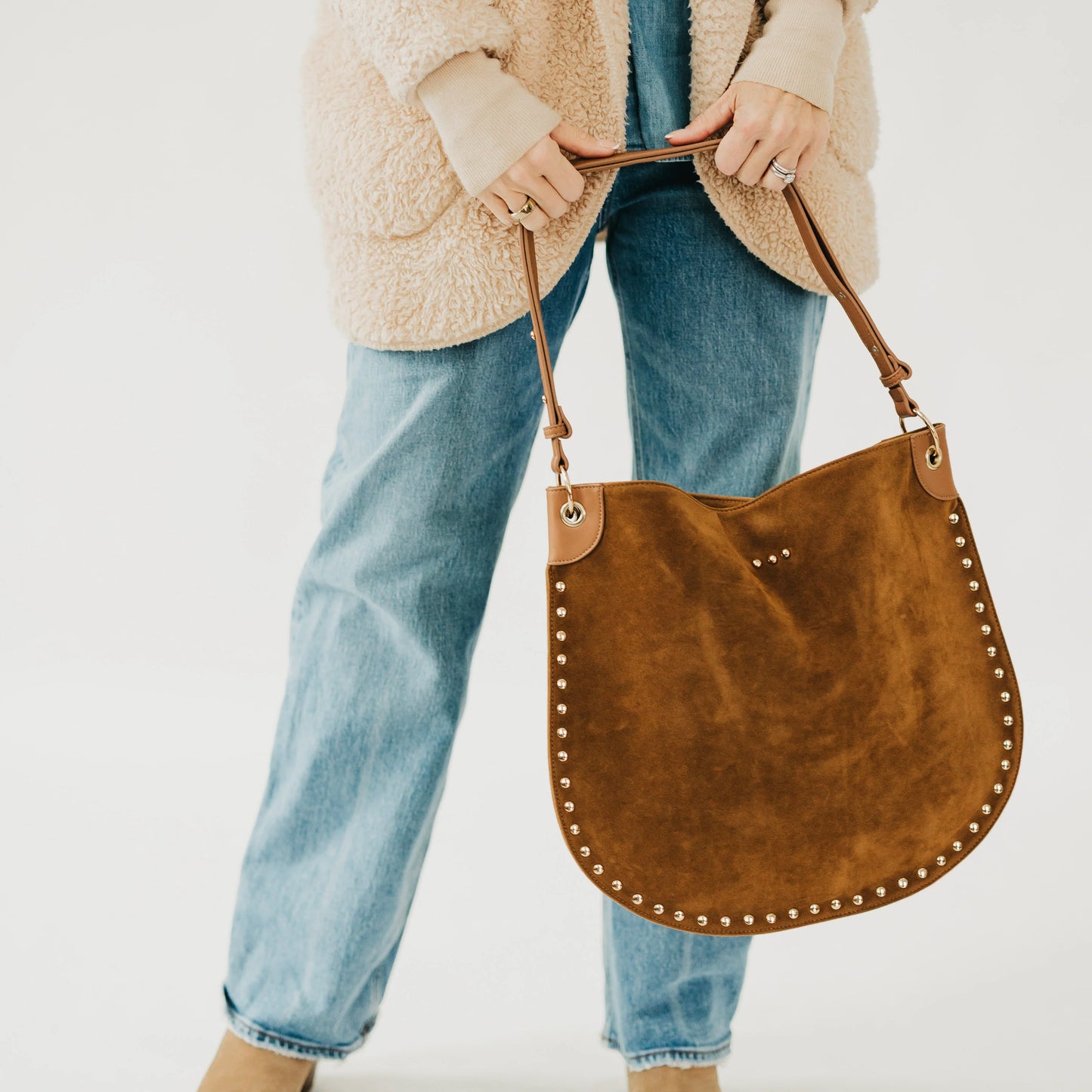 Rosalie Rivet Suede Hobo Bag - PRE ORDER