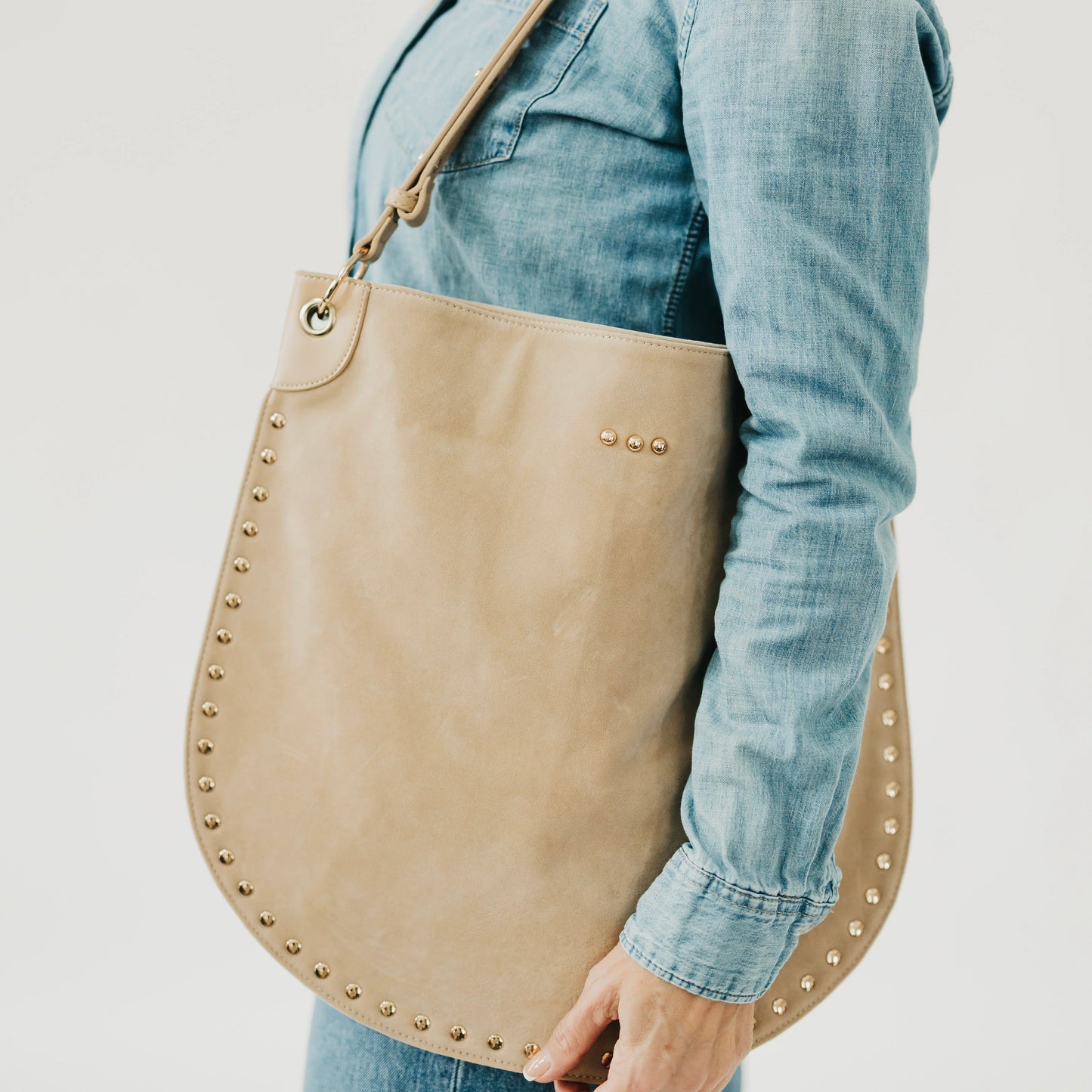 Rosalie Rivet Suede Hobo Bag - PRE ORDER
