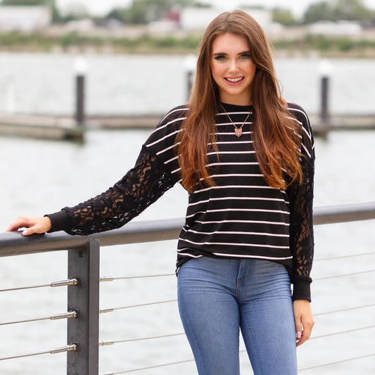 Lace & Lines Top