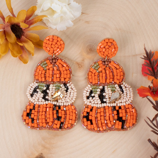 Stacked Pumpkin Seed Earrings