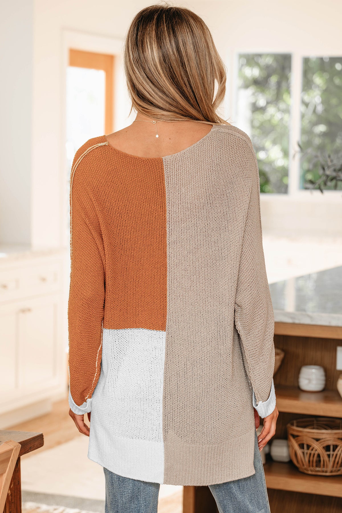 Chestnut Color Block Sweater - PRE ORDER