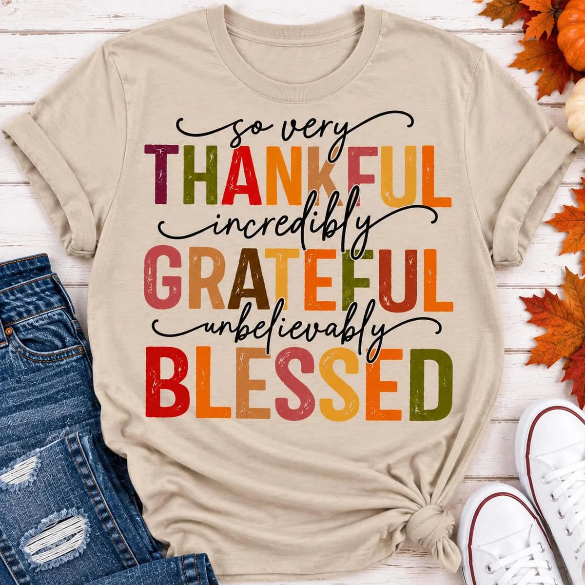 Thankful, Grateful, Blessed Graphic Tee - PRE ORDER