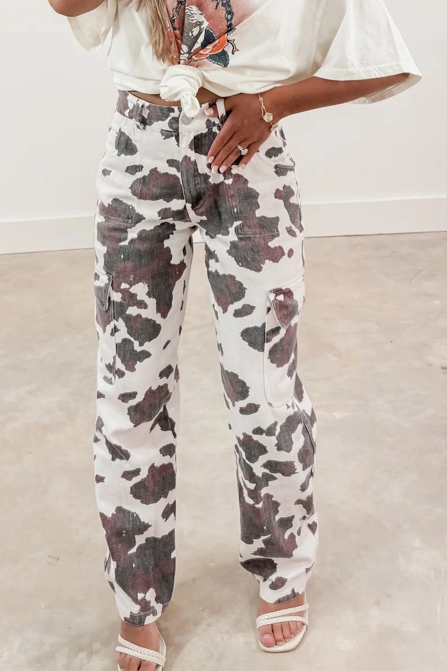 Wild Trail Cow Print Jeans - PRE ORDER