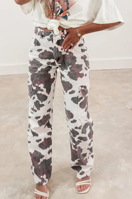 Wild Trail Cow Print Jeans - PRE ORDER