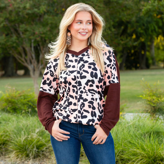 Blush Leopard Top