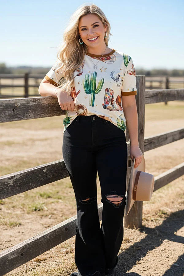 Boots & Blooms Top
