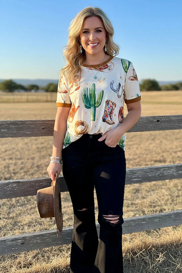 Boots & Blooms Top