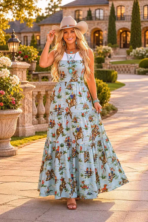 Turquoise Trails Maxi Dress