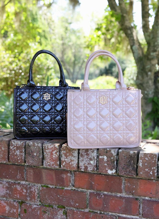 Quilted Mini Tote in Taupe