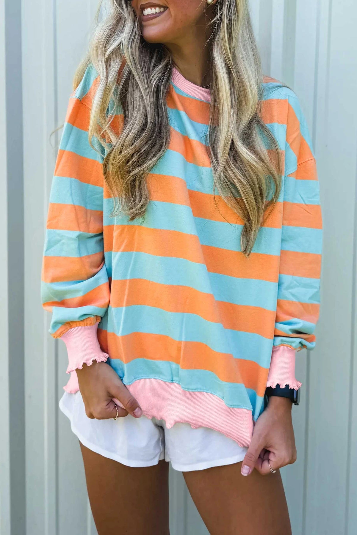 Playful Patchwork Stripe Sweatshirt - PRE ORDER