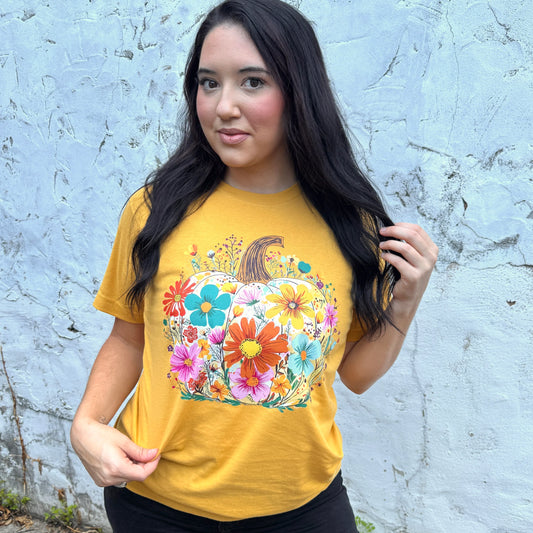 Floral Pumpkin Tee - PRE ORDER