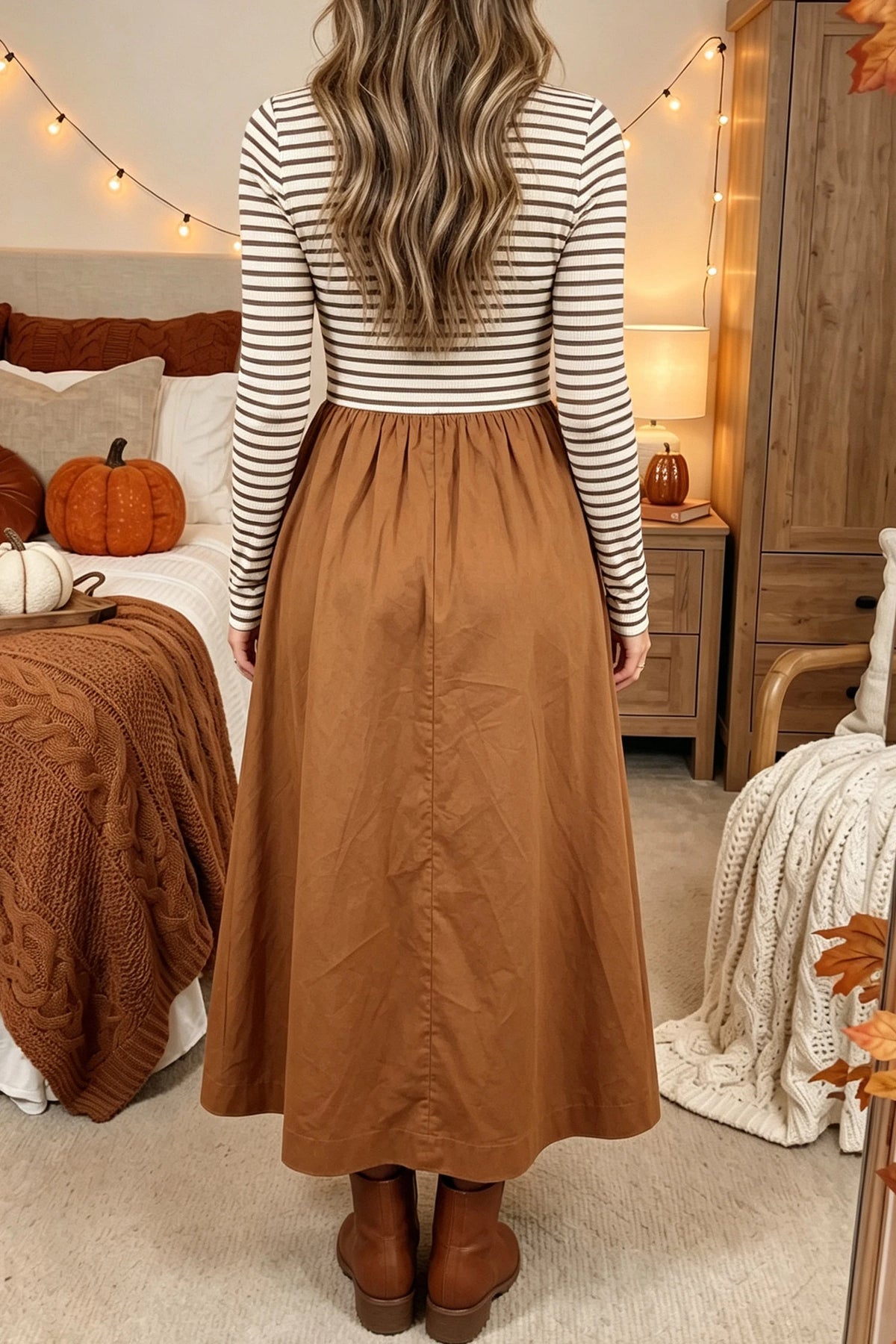 Autumn Stroll Stripe Dress - PRE ORDER
