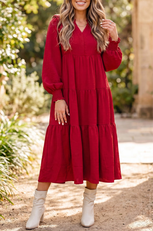 Simply Merry Red Ruffle Dress - PRE ORDER