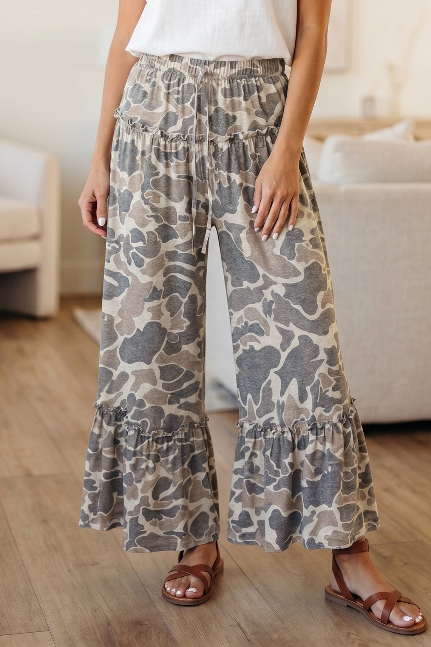 Desert Drift Camo Wide Leg Pants - PRE ORDER