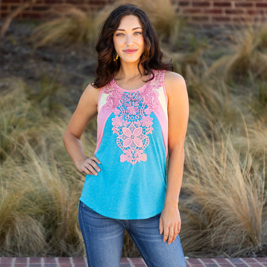 Boho Breeze Tank in Blue