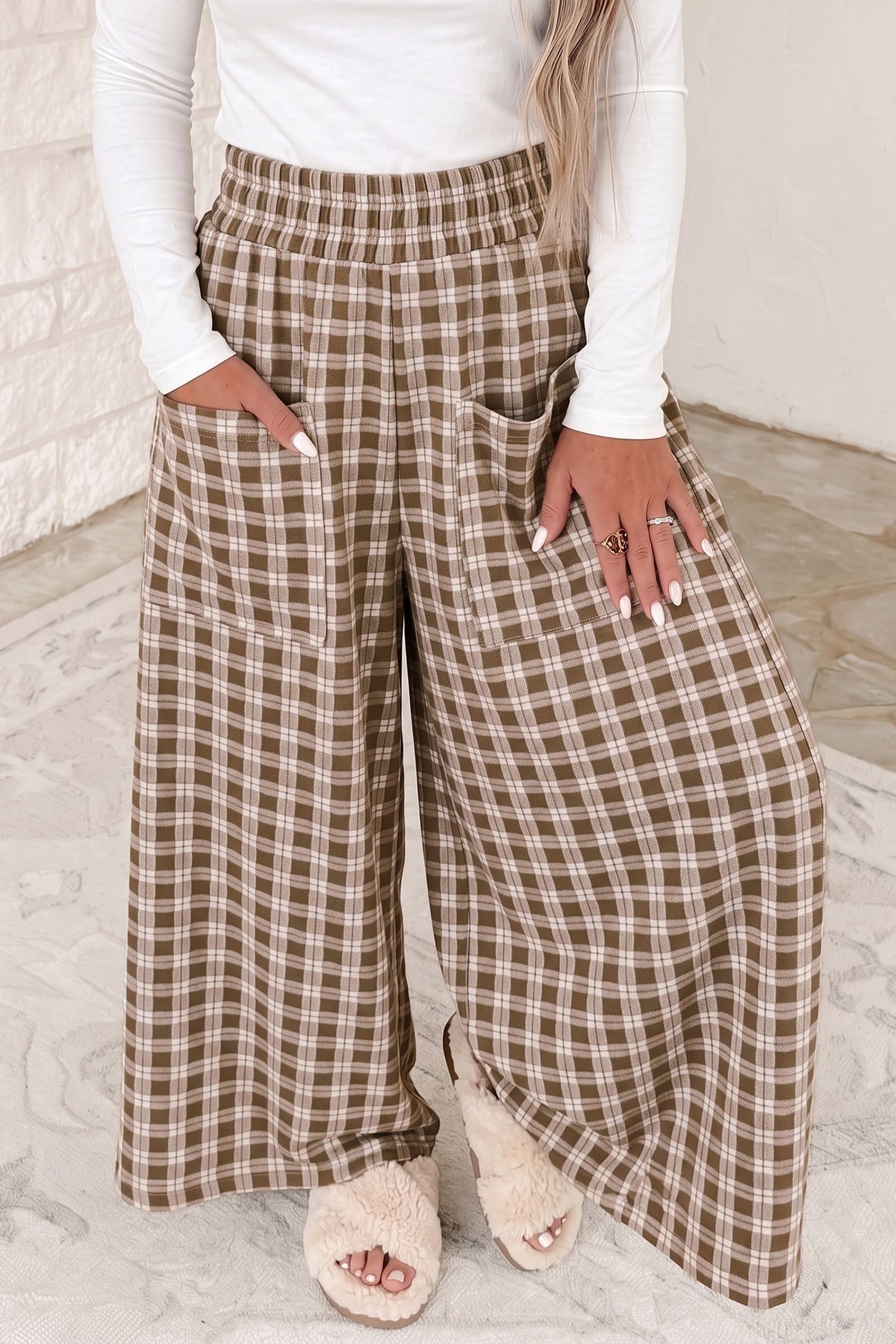 Gather Round Plaid Pants - PRE ORDER