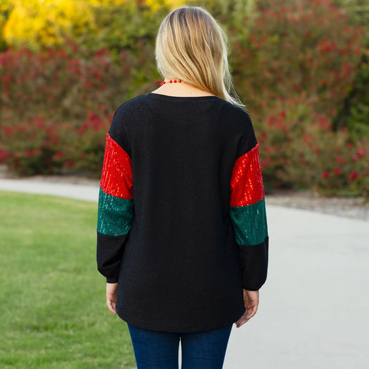 Holiday Sparkle Sleeve Top