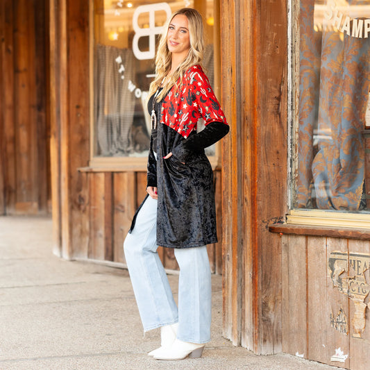 Frontier Elegance Velvet Cardigan
