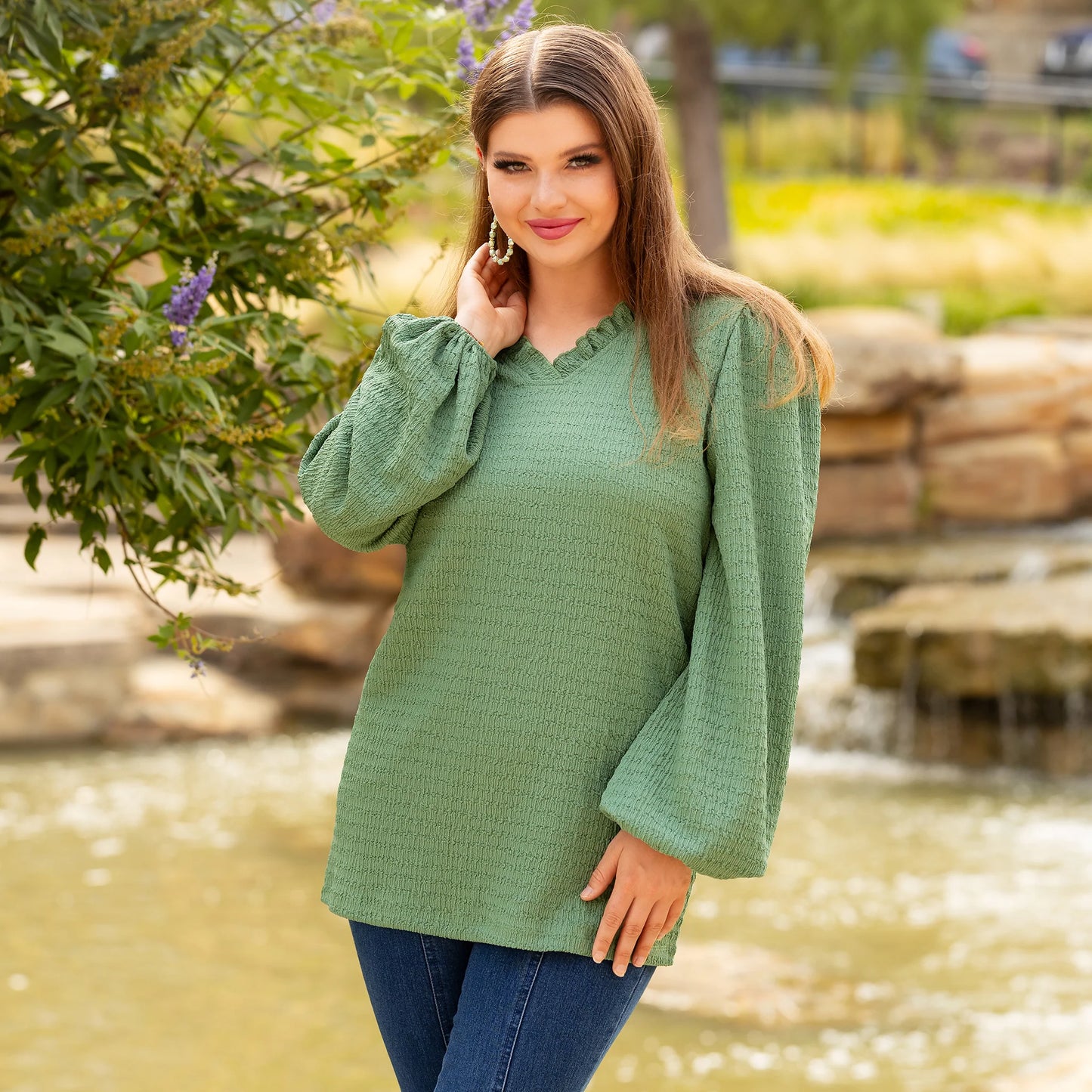 Pistachio Textured Top
