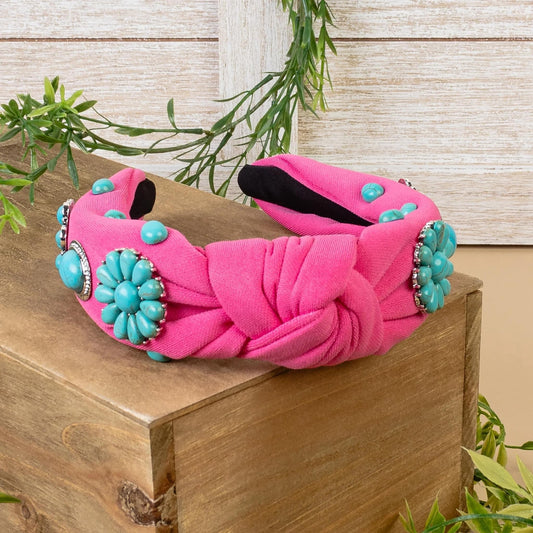 Hot Pink and Turquoise Headband